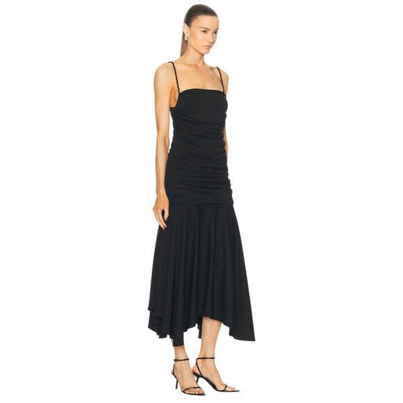 Interior The Viradora Dress in Midnight Small New Womens Crepe Midi - Picture 3 of 16